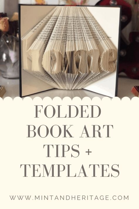 Book Folding Patterns Free Templates, Book Folding Patterns Templates, Book Page Folding, Folding Book Art, Folding Books, Book Art Tutorial, Easy Spring Crafts, Book Folding Templates, Book Folding Patterns Free