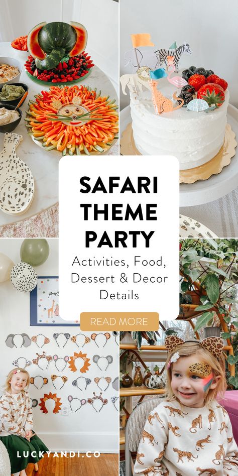 Two Wild Appetizers, Safari Themed One Year Old Party, Safari Fourth Birthday, Safari Animal 1st Birthday, Party Animal Safari Birthday Theme, Animal Food Ideas For Party, African Animal Party, Safari Birthday Party Snacks, Party Animals Food Ideas