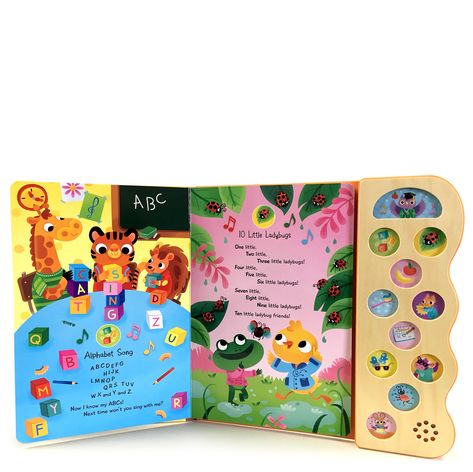 Amazon.com: ABC & 123 Learning Songs: Interactive Children's Sound Book (11 Button Sound) (11 Button Sound Book) (9781680521474): Scarlett Wing, Beatrice Costamagna: Books The Ants Go Marching, Ants Go Marching, Apples And Bananas, Interactive Books For Kids, Learning Songs, Wooden Inlay, Song Books, Teaching Counting, Alphabet Songs