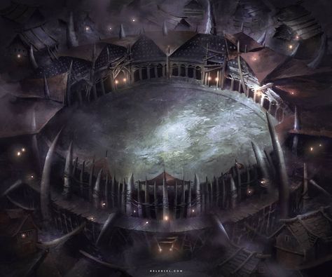 Fantasy Arena Concept Art, Arena Aesthetic, Gladiator Arena, Battle City, Sacred Water, Background Pics, Dnd Maps, Anime Backgrounds, Architecture Ideas