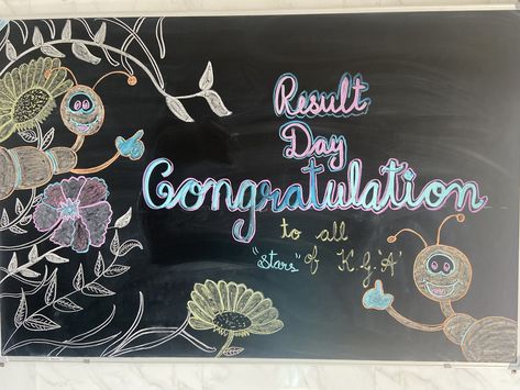 Welcome To Parents Teachers Meeting Board Decoration, Board Decoration Ideas School With Chalk, Black Board Decoration, Gujarati Calligraphy, Blackboard Decoration, School Chalkboard Art, Flower Stencil Patterns, Class Board, Blackboard Drawing