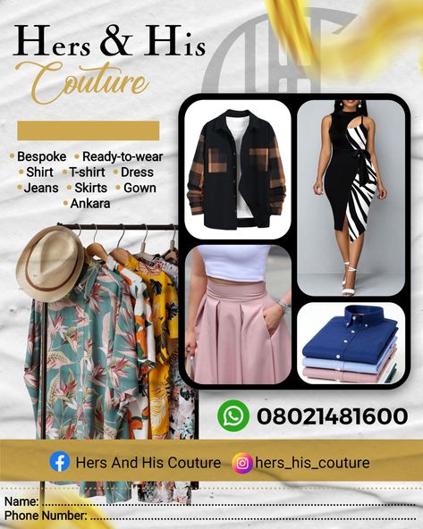 Fashion Store Flyer, Business Flyer, Cloth store flyer Store Flyers, Cloth Store, Storing Clothes, Business Flyer, Fashion Store, Clothing Store, Quick Saves, Clothes