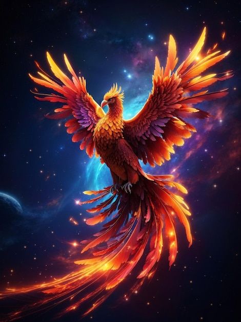 Photo a majestic phoenix bird | Premium Photo #Freepik #photo Phoenix Pictures, Phoenix Artwork, Phoenix Images, Phoenix Bird, Hur Man Målar, Abstract Photography, Mythical Creatures, Metal Posters Design, Metal Posters