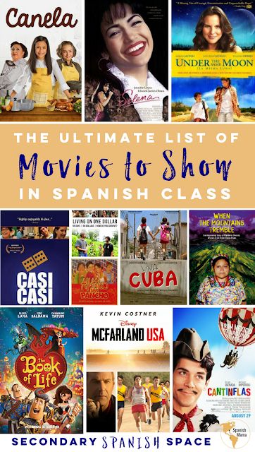 Spanish Education, Spanish Teacher Resources, List Of Movies, Ap Spanish Language, Spanish Movies, Middle School Spanish, Spanish Videos, Spanish Lesson Plans, High School Spanish