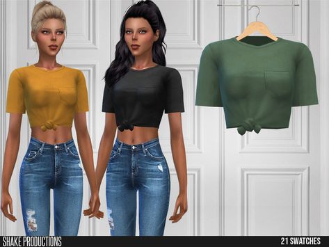 Cc Top, Sims 4 Black Hair, Sims 4 Cc Finds, Sims 4 Clothing, The Sims4, Sims 4 Cc, The Sims Resource, Sims Resource, Color Shorts