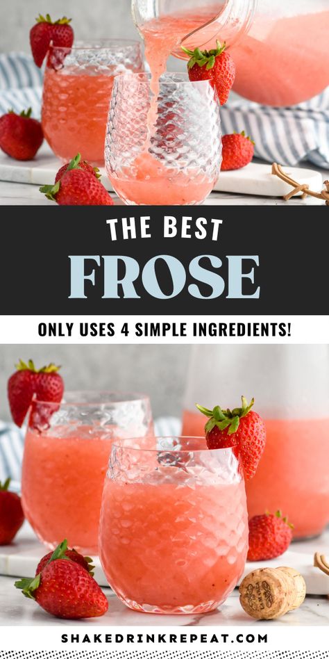 Ninja Creami Cocktail Recipes, Frozé Recipe With Vodka, Frose Cocktail, Frozé Recipe, Frose Recipe Easy, Frose Recipe, Best Frose Recipe, Summer Blended Drinks, Froze Recipe