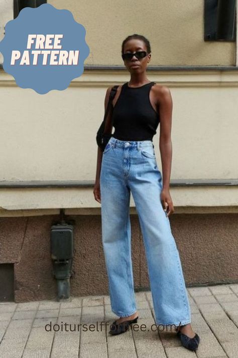 Jeans Patterns For Women, Jean Patterns Sewing, Free Jeans Sewing Pattern, Overalls Sewing Pattern Free, Free Pants Sewing Pattern, Free Sewing Patterns For Men, Free Pants Pattern Women, Free Pants Pattern, Patternless Sewing