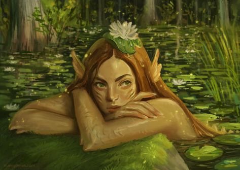 Swamp Mermaid, Siren Creature, Swamp People, Swamp Creature, Shadow Dragon, Halloween Inspo, Mermaid Art, Character Creation, Lily Pads