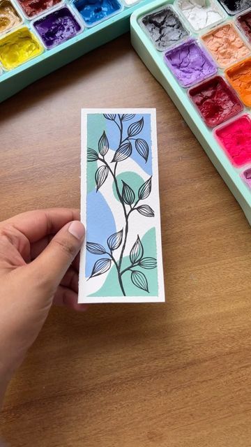 Easy Gouache Painting Ideas, Book Marks Design Ideas, Watercolour Tips, Gouache Flowers, Gouache Tutorial, Watercolor Gouache, Bookmark Ideas, Boho Painting, Watercolor Tips