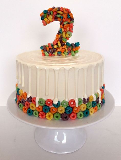 Fruit Loop Cake Recipe, Fruit Loop Cake, Froot Loops Cake, Cereal Birthday Cake, Froot Loops Dessert, Homemade Fruit Loop Cereal, Fruit Loops, Winnie The Pooh Birthday, 3d Cake