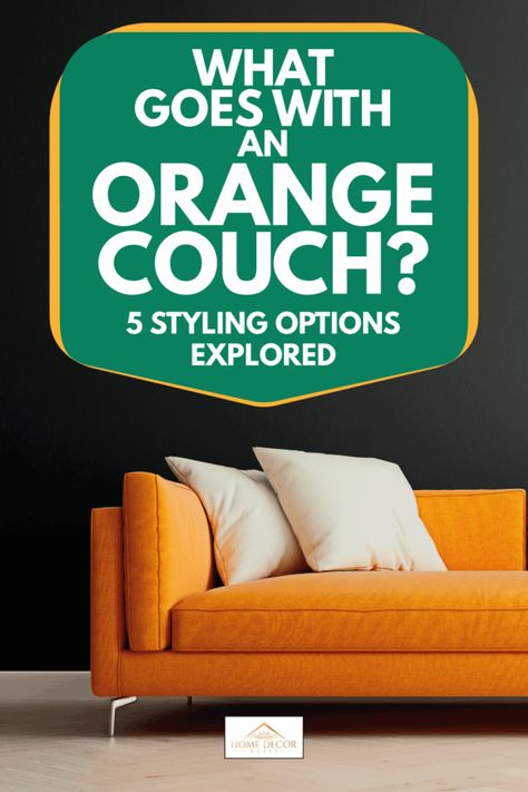 What Goes with an Orange Couch? [5 Styling Options Explored] - Home Decor Bliss Blue And Orange Living Room, Funky Interior Design, Best Wall Colors, Orange Couch, Window Curtains Living Room, Orange Sofa, Living Room Wall Decor Ideas, Room Wall Decor Ideas, Blue Couches