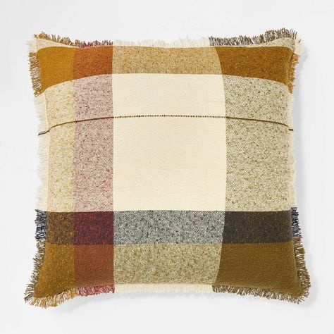 Threshold designed w/Studio McGee Oversized Woven Plaid Square Throw Pillow Brown/Cream/Red - Threshold™ designed with Studio McGee Oversized Throw Pillows, Studio Mcgee Target, Mcgee & Co, Garden Pillows, Floral Squares, Hearth And Hand, Studio Mcgee, Pillow Room, Weave Style