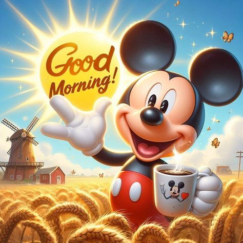 Mickey Mouse Good Morning, Disney Good Morning Gif, Good Morning Disney, Old Lady Cartoon, Funny Good Night Quotes, Lady Cartoon, Hug Images, Good Morning Wishes Gif, Happy Day Quotes