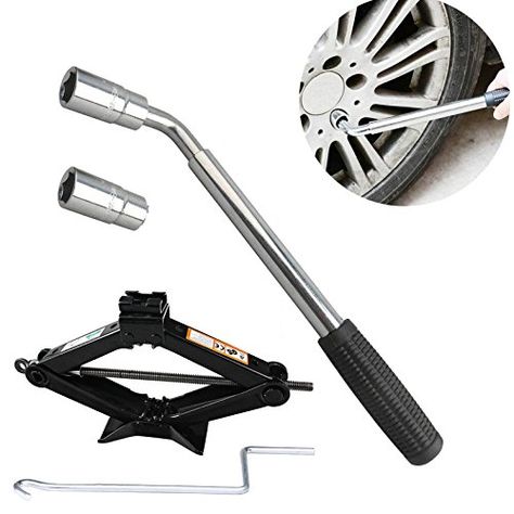 Spare Tire Changing Repair Tool Kit Universal Telescopic Extendable Wrench with 4 Standard Socket  2 Ton Car Scissor Jack with Crank Handle >>> Continue to the product at the image link. (This is an affiliate link) #CarJackKit Car Jack, Tire Repair, Socket Wrenches, Truck And Trailer, Spare Tire, Tool Kit, Compact Design, Wrench, Golf Clubs