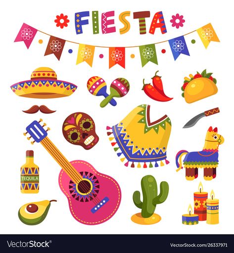 Fiesta Drawing, Fiesta Painting, Mexican Illustration, Mexican Decorations, Mexican Festival, Mexican Night, Mexican Vacation, Mexican Birthday, Mexican Party Theme