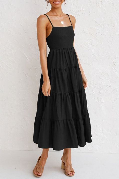 Material Polyester Style Fashion , Sweet Pattern Type Solid Element Split Joint Neckline Spaghetti Strap Silhouette A Line Sleeve Length Sleeveless Dresses Length Ankle Length Fit Type Loose Size(in) Bust Dresses Length S 33.9 44.9 M 35.4 45.5 L 37 46.1 XL 38.6 46.7 Tips:Due to the many variations in monitors, the color in the image could look slightly different, please take physical design and color shall prevail.Please allow 0.4"-1" differs due to manual measurement. Line Dresses, A Line Dresses, Sleeveless Dresses, Plaid Dress, Yellow Dress, Denim Fashion, Ankle Length, Dress Length, A Line Dress