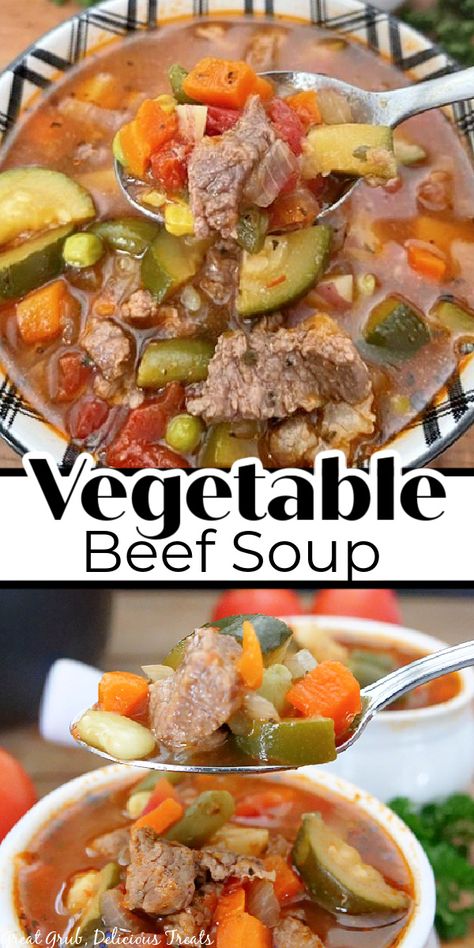 Vegetable Beef Soup is a hearty and delicious soup with tender chunks of beef, all sorts of vegetables, and a soup broth that tastes amazing.