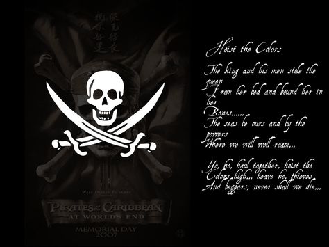 Hoist the Colors - Pirates of the Caribbean At World's End Hoist The Colors, Black Flag Tattoo, Pirate Skull, Black Flag, Dead Man, Pirates Of The Caribbean, End Of The World, The Caribbean, Color Tattoo