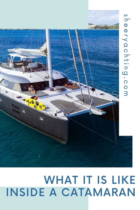 Ever wonder how so many guests can comfortably sleep inside a catamaran? You may be surprised how spacious they are! Catamaran Charter, Boat Living, Guest Cabin, Below Deck, Caribbean Vacations, Caribbean Sea, Outdoor Dining Area, Catamaran, Outdoor Dining Table