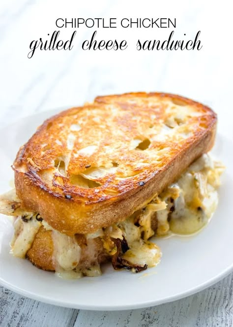 Chicken Grilled Cheese Sandwich, Chicken Grilled Cheese, Bread With Cheese, Gimme Delicious, Chicken Grilled, Grilled Cheese Sandwiches, Grilled Cheese Recipes, Chipotle Chicken, Grilled Sandwich