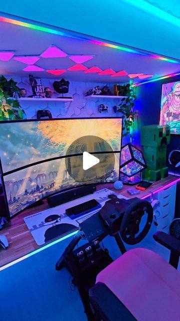 Eric Alves on Instagram: "The DLC coming, so let's back to training 💪 🤣 Elden Ring  . . . . . #gameroom #setup #videogames #eldenring #ps5controller #rgb #pccase #setupinspiration" Xbox Setup Bedroom, Playstation 5 Setup, Xbox Gaming Setup, Gaming Room Inspiration, Gaming Room Design, Gaming Room Ideas, Ultimate Gaming Setup, Small Game Rooms, Gaming Rooms