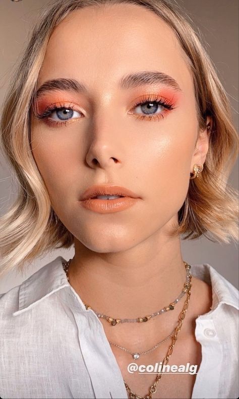 Colorful Bridal Makeup, Garden Party Makeup, Stagecoach 2024, Simple Colorful Eye Makeup, Orange Eye Makeup, Concert Makeup, Eye Makeup Looks, Eye Makeup Pictures, Colorful Eye Makeup