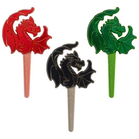 Dragon Assortment DecoPics® Cupcake Decoration, 12ct | Michaels Dragon Cupcakes, Medieval Party, Ring Cake, Fantasy Cake, Cake And Cupcakes, Dragon Birthday, Dragon Party, Lunch Food, Dragon Ring