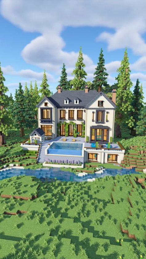 New colonial styled house help from @paintergigi & @airtugmc What do you guys think of this build comment below 🍞Build on The Bakery IP: … | Instagram Minecraft Building Ideas Mansions, Minecraft Colonial House, Houses To Build In Minecraft, Huge Minecraft Houses, Minecraft House Styles, Modern Minecraft, Minecraft Mansions, Minecraft Town Houses, Modern Minecraft Builds