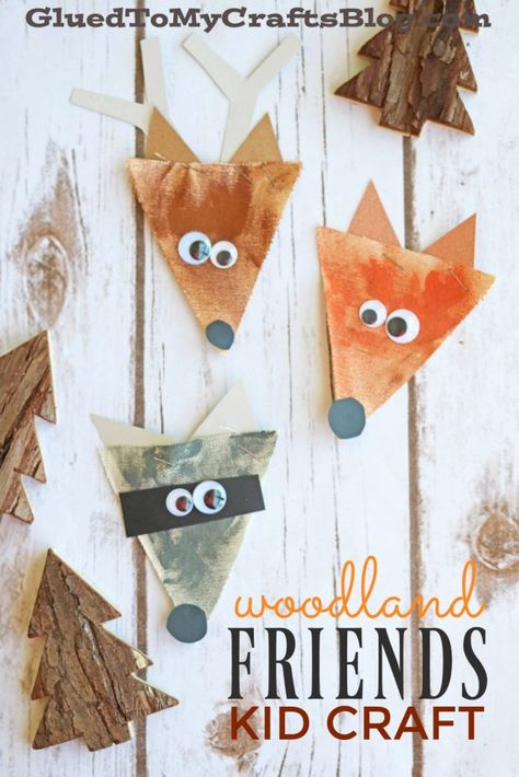 Woodland Friends - Kid Craft Forest Animals Preschool, Forest Animal Crafts, Forest Animals Theme, Forest Crafts, Ocean Animal Crafts, Woodland Animals Theme, November Crafts, Woodland Friends, Kid Craft