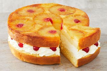 Pineapple Upside Down Cake Birthday, Pineapple Upside Down Birthday Cake, Pineapple Upside Down Cake Layered, Pineapple Upside Down Cake With Frosting, Pina Colada Upside Down Cake, Pineapple Upside Down Cakes, Pina Colada Cake, Spring Recipes Dessert, Pineapple Desserts