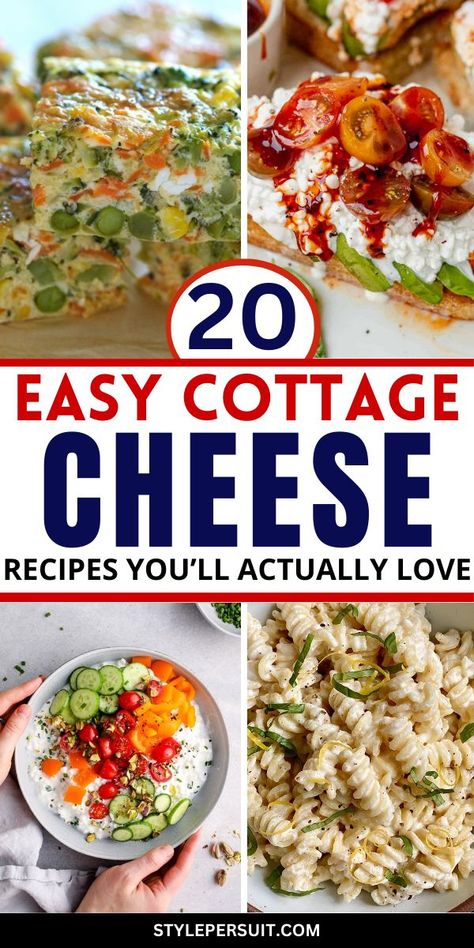 Cottage cheese is not only delicious but also incredibly versatile, making it a fantastic ingredient for those looking to add more protein to their diet. Packed with nutrients like calcium, phosphorus, and B vitamins, cottage cheese can be used in a myriad of recipes to boost their protein content. Check out these 20 mouthwatering high-protein cottage cheese recipes that you must try. #food Cottage Cheese Dinner, Cottage Cheese Dessert Recipes, Healthy Low Calorie Dinner, Protein Cottage Cheese, Must Try Food, Cottage Cheese Recipes Healthy, Cottage Cheese Desserts, Cottage Cheese Salad, Healthy High Protein Meals