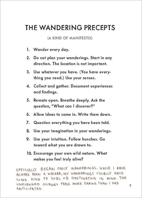 A mysterious group do these things to get inspired - Letters for Creatives How To Wander Aimlessly, Wandering Aesthetic, Wanderer Aesthetic, The Wander Society, Writers Journal, Bingo Challenge, Keri Smith, Live Authentically, Commonplace Book