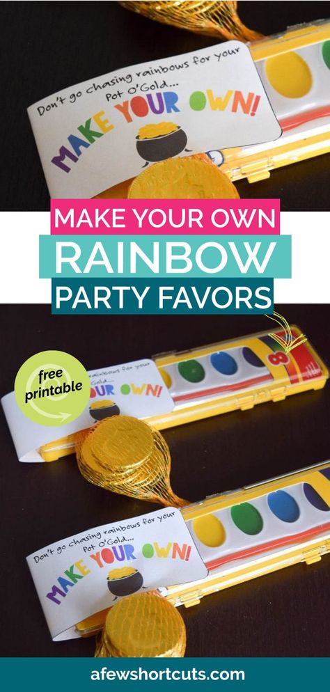 Toddler Party Favors, Rainbow Party Favors, Party Favor Ideas, Kids Party Gift, Rainbow Party Decorations, Rainbow Parties, Rainbow Printable, Party Favors For Kids Birthday, Rainbow Birthday Party