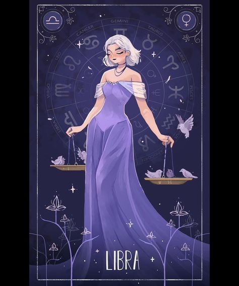 Libra Zodiac Sign Gemini Illustration, Tarot App, Libra Images, Zodiac Artwork, Libra October, Libra Art, Planet Drawing, Zodiac Characters, Zodiac Cards