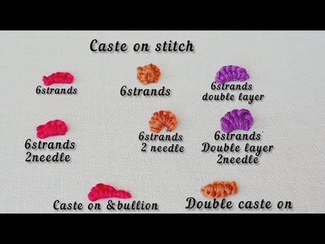 (1) Variations in cast on stitch /cast on stitch basic types /Best embroidery. - YouTube Casting On Stitches, Different Types, It Cast, Embroidery