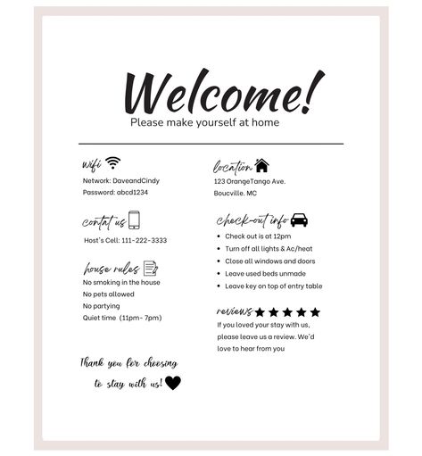 Sales Kit, Airbnb Design, Airbnb Host, House Rules, Entry Table, Quiet Time, Welcome Sign, Love You, Digital Prints