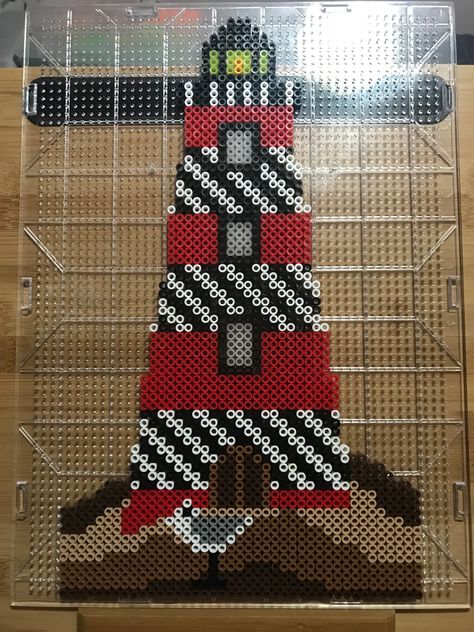 Keychains Ideas, White Lighthouse, Graph Patterns, Beads Pattern, Beads Designs, Diy Perler Beads, Bead Ideas, Bead Pattern, Perler Beads Designs