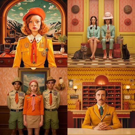 Wes Anderson Midjourney style | Stable diffusion |  AI art Wes Anderson Art, Carl Theodor Dreyer, Wes Anderson Aesthetic, William Nicholson, Wes Anderson Style, Yuko Shimizu, Pastel Palettes, Guy Bourdin, Movie Directors