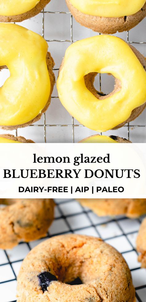 Coconut Glaze, Aip Breakfast, Blueberry Donuts, Paleo Muffins, Aip Paleo Recipes, Aip Desserts, Drink Inspiration, Lemon Coconut, Autoimmune Protocol