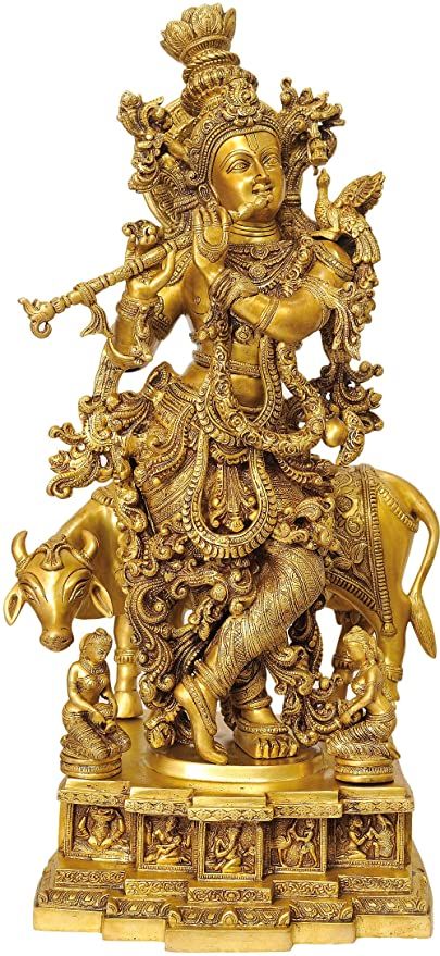 Hindu Statues Goddesses, Finish Work, Pooja Mandir, Bhakti Yoga, Hindu Statues, Krishna Statue, Brass Statues, Krishna Wallpaper, Krishna Art