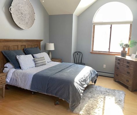 VAULTED (ANGLED) CEILINGS & WHAT COLOR THEY SHOULD BE: PART 3 - Kylie M Interiors Tan Paint Colors, Kylie M Interiors, Taupe Paint Colors, Warm Neutral Paint Colors, Dark Wood Trim, Warm Grey Paint Colors, Next Living Room, Best Wall Colors, Best Gray Paint