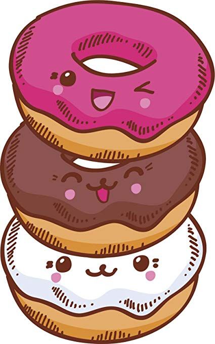 Poster Donat, T Shirt Design Illustration, Donut Drawing, Donut Cartoon, Kawaii Png, Donut Logo, Desserts Drawing, Donut Art, Creative Clips Clipart