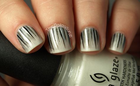 Monochrome Waterfall Waterfall Nails, Black And White Nails, Uk Nails, Nails 2020, Girls Nails, Beautiful Nail Art, Nail Art Inspiration, Short Acrylic Nails, Cool Nail Art