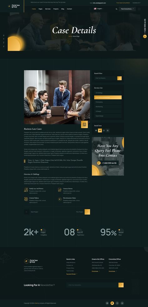 Zstal law group - Lawyer Attorney & Law Firm Figma Template Figma Template, Service Projects, Business Law, Social Icons, Law Firm, Digital Marketing Agency, Marketing Agency, Lawyer, Digital Marketing