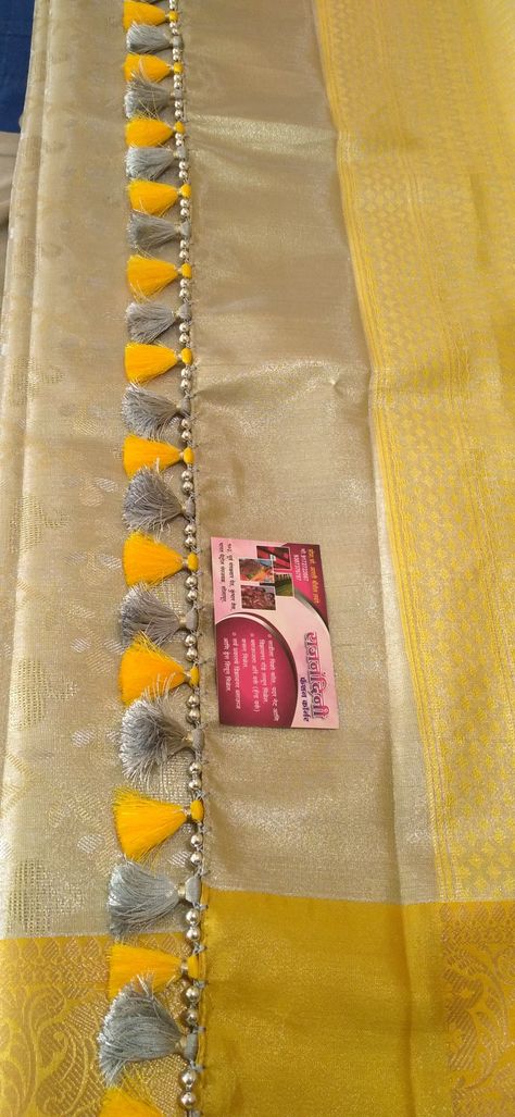 Sari Gonde Design, Saree Kongu Mullu Designs, Saree Kongulu Designs, Kongu Kuchulu, Kuchulu Designs, Gold Blouse Designs, Saree Kuchulu, Crochet Tassels, Saree Kuchu New Designs