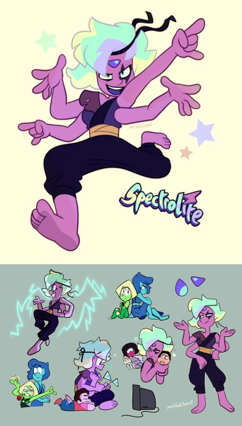 Gem Fusion: Spectrolite - Steven Universe. Mrhaliboot Fusion Ideas Steven Universe, Fan Made Gems Steven Universe, All Fusions Steven Universe, Mrhaliboot Fusions, Steven Universe Fan Made Gems, Scary Steven Universe, Mr Haliboot Steven Universe, Steven Universe Fusion Ideas, Mrhaliboot Steven Universe