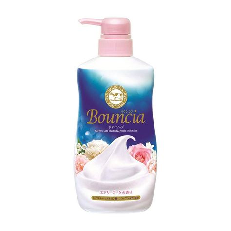 Cow Brand Bouncia Body Soap - Airy Bouquet | TokTok Beauty Japan Haul, Sabun Mandi Cair, Honey Beauty, Dry Brittle Hair, Japanese Skincare, Summer Scent, Affordable Skin Care, Rose Soap, Hydrolyzed Collagen