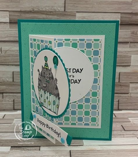 Stampin Up Birthday Cards, Fancy Fold Card Tutorials, Card Making Templates, Fun Folds, Fold Cards, Card Making Tutorials, Fancy Fold Cards, Kids Birthday Cards, Cat Cards