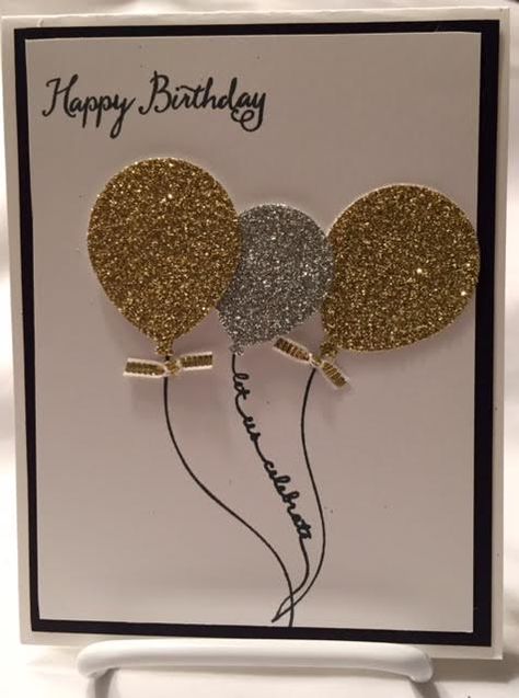 Griting Card Ideas For Birthday, Golden Birthday Card Ideas Diy, Griting Card, Ballon Cards, Beautiful Balloons Cards, Balloon Birthday Cards Diy, Birthday Cards With Balloons, Ballon Cards Birthday, Creative Birthday Cards