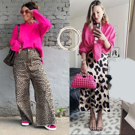 #stylequiz Left or Right? #leopardandcherisevibes 💓🐆💓 #styleschool #styleschoolinternational #styleinspire #stylecoaching #style #styleinspiration #workoutfitideasforwomen #stylemama #styleideasdaily #stylecoach Leopard Print Skirt Outfit, Printed Skirt Outfit, Styling Outfits, Leopard Print Outfits, Outfits For Work, Animal Print Outfits, Animal Print Skirt, Elegante Casual, Print Pants